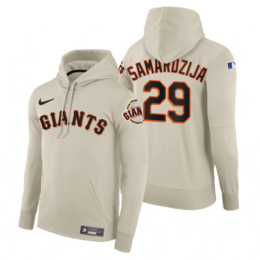 Cheap Men San Francisco Giants 29 Samardzija cream home hoodie 2021 MLB Nike Jerseys
